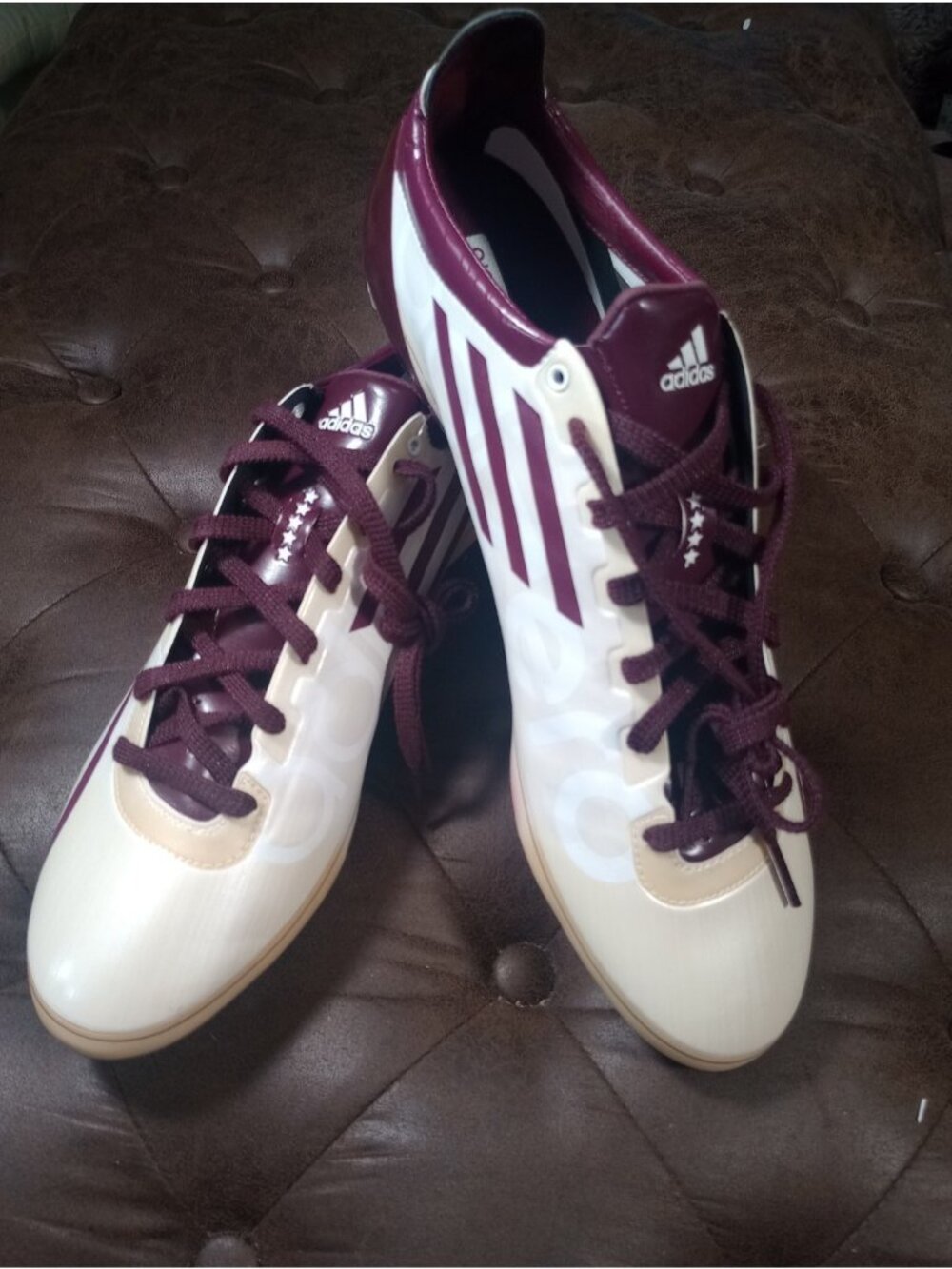 New Marrón/Purple Adidas Adizero 5-Star Soccer/Football Cleats Mens Size 15